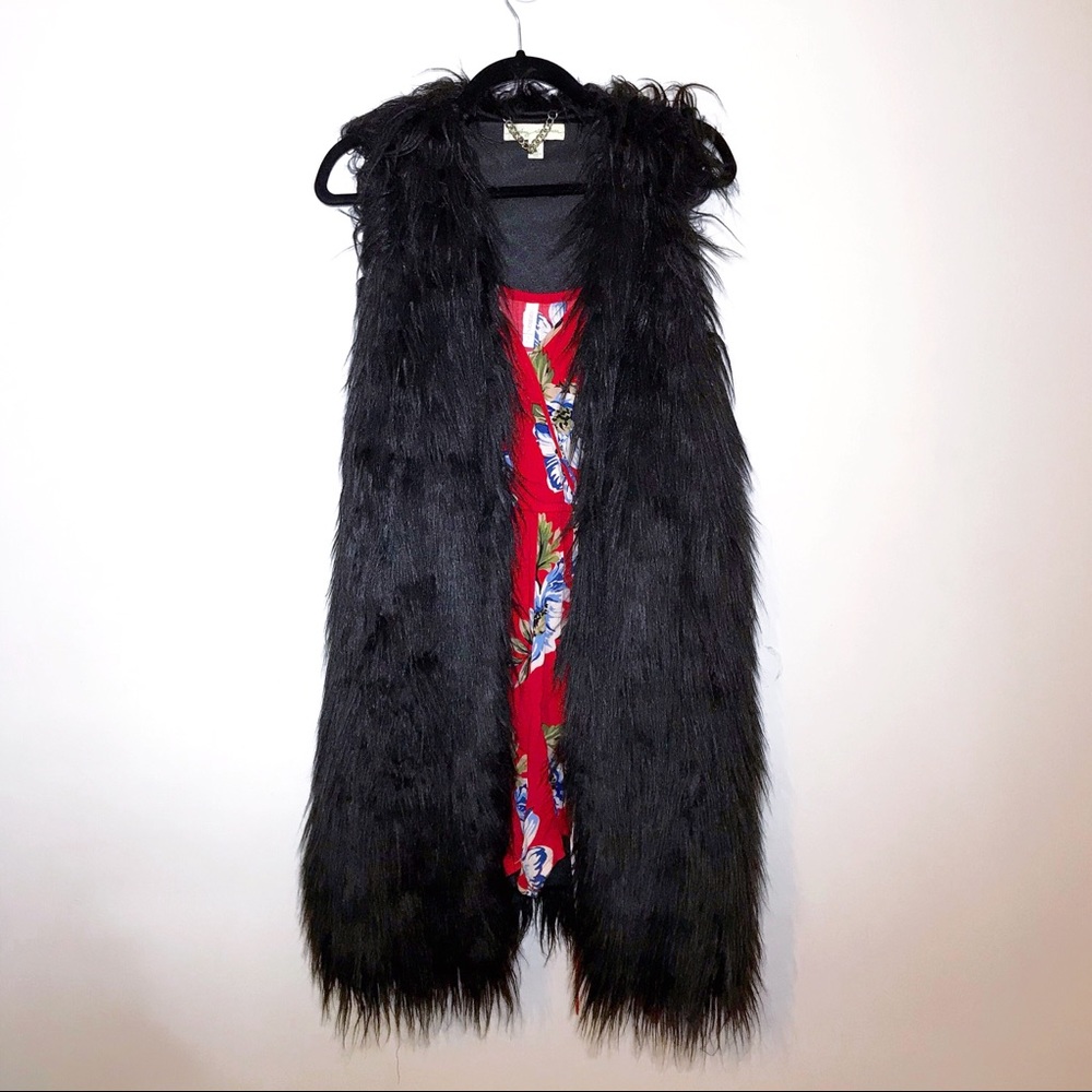 Black Faux Fur Vest